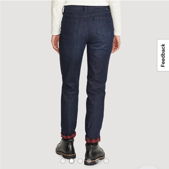 NWOT Eddie Bauer Women’s Boyfriend Flannel-Lined Jeans, 2P - Picture 2 of 10